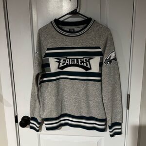 NFL Eagles Gray and Green Crewneck Sweater